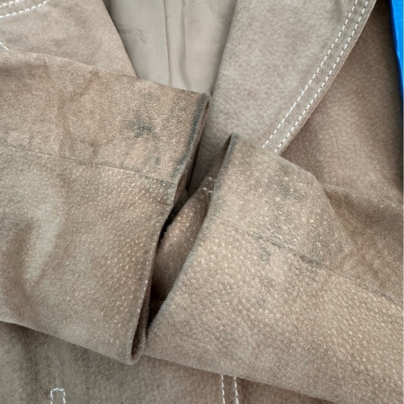 Ann Taylor By Loft Women’s 100% Leather Jacket Tan With Pockets, Lined Size 12P - Picture 9 of 14